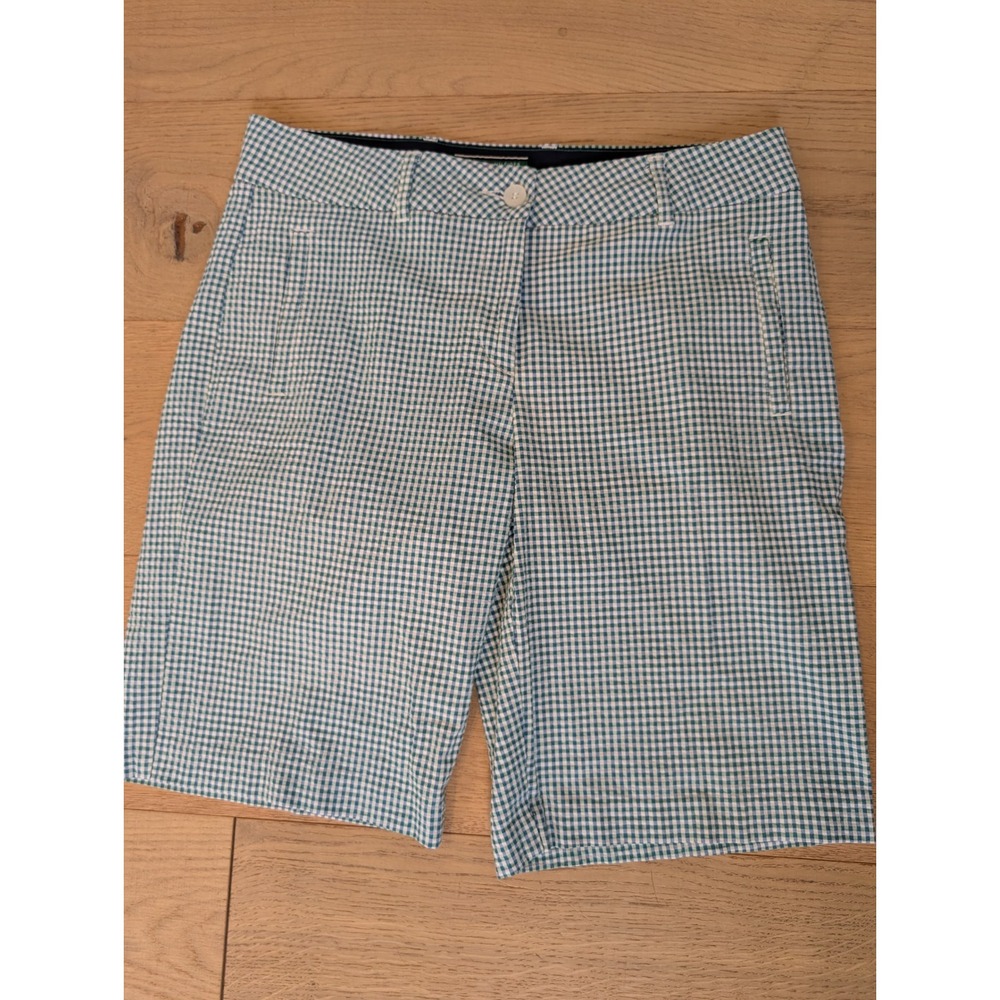 Tommy Hilfiger‎ Golf Shorts Gingham Check Casual Blue Green Women's Size 10